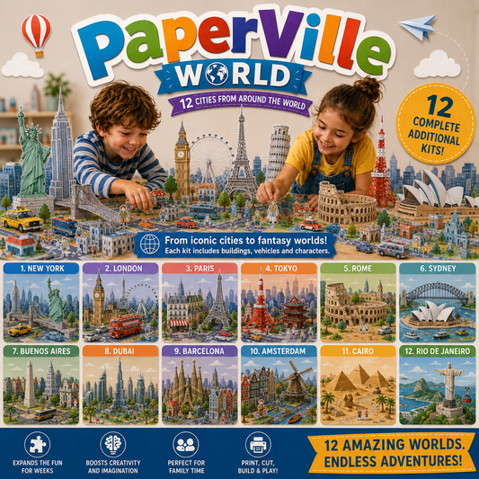 PaperVille WORLD - 12 Themed Cities of the World